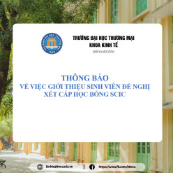 Thông báo về việc giới thiệu sinh viên đề nghị xét cấp học bổng SCIC