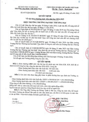 Quyết định khen thưởng sinh viên năm học 2024-2025