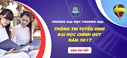 Quy định xét tuyển thẳng vào ĐHTM kỳ thi tuyển sinh ĐH chính quy 2017